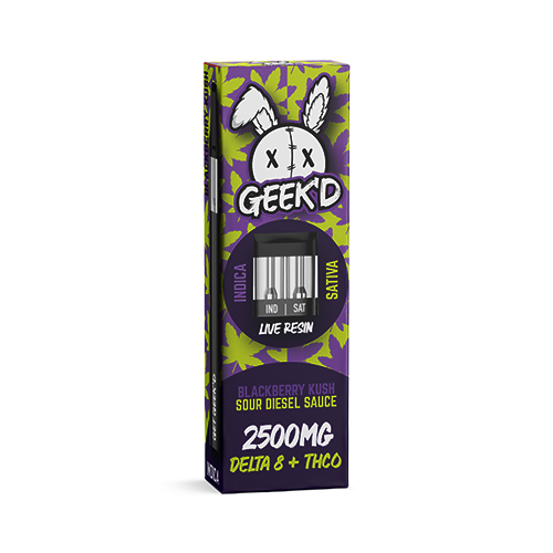 Geek'd Extracts Blackberry Kush & Sour Diesel Sauce Lifestyle Product Shot