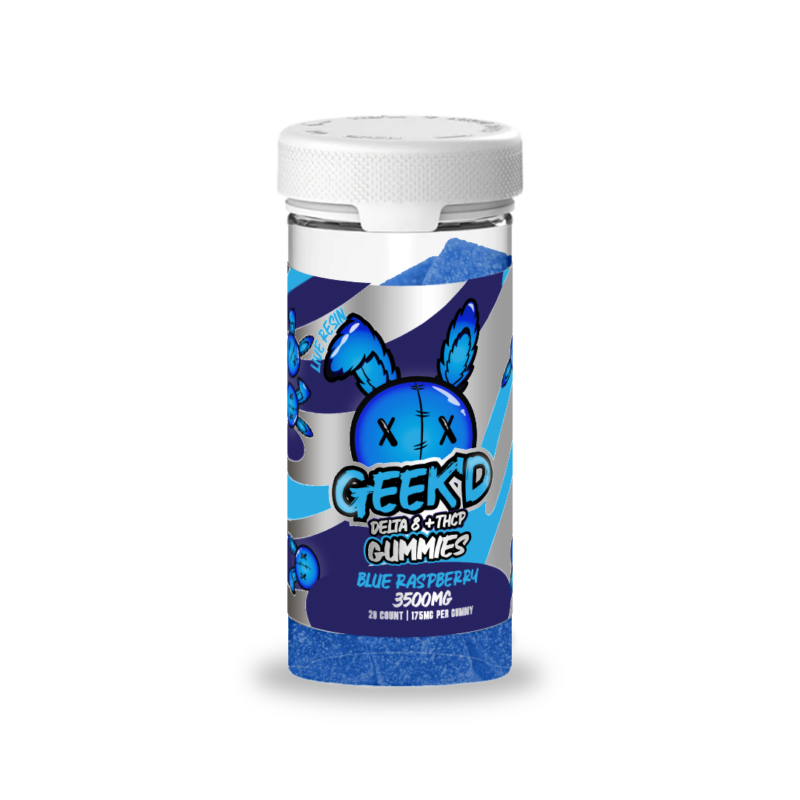 GEEK'D EXTRACTS - DELTA 8 + THCP GUMMIES - BLUE RASPBERRY