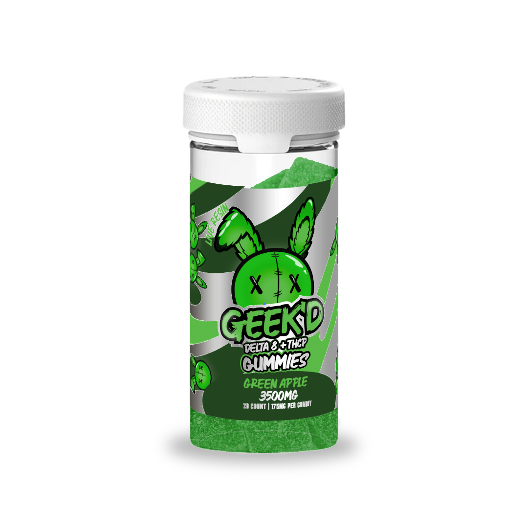GEEK'D EXTRACTS - DELTA 8 + THCP GUMMIES - GREEN APPLE