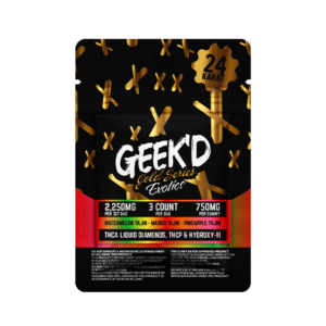 Geek’d Gold Series Exotics 3CT Gummy Sampler – 2250MG – Mango, Pineapple, Watermelon
