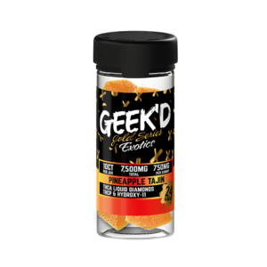 Geek’d Gold Series Pineapple Tajín Gummies – 7500MG – 10CT Jar