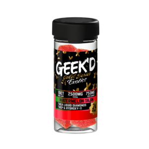 Geek’d Gold Series Watermelon Tajín Gummies – 7500MG – 10CT Jar
